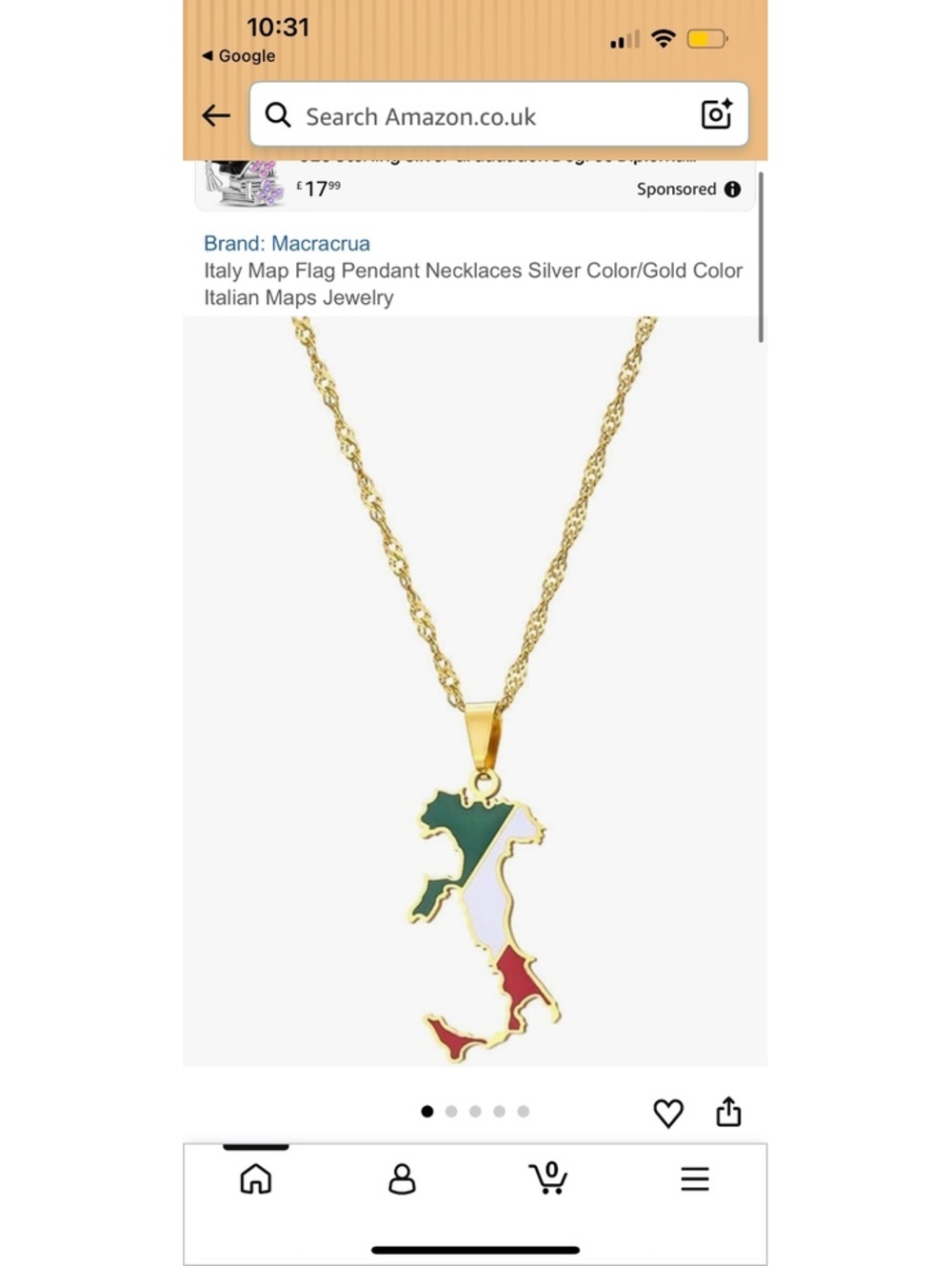 Republic of Italy Map Necklace Stainless Steel Italian Pendant Necklace